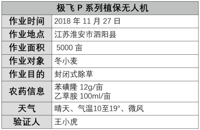 极飞植保无人机作业应用｜江苏淮安冬小麦封闭式除草作业记录