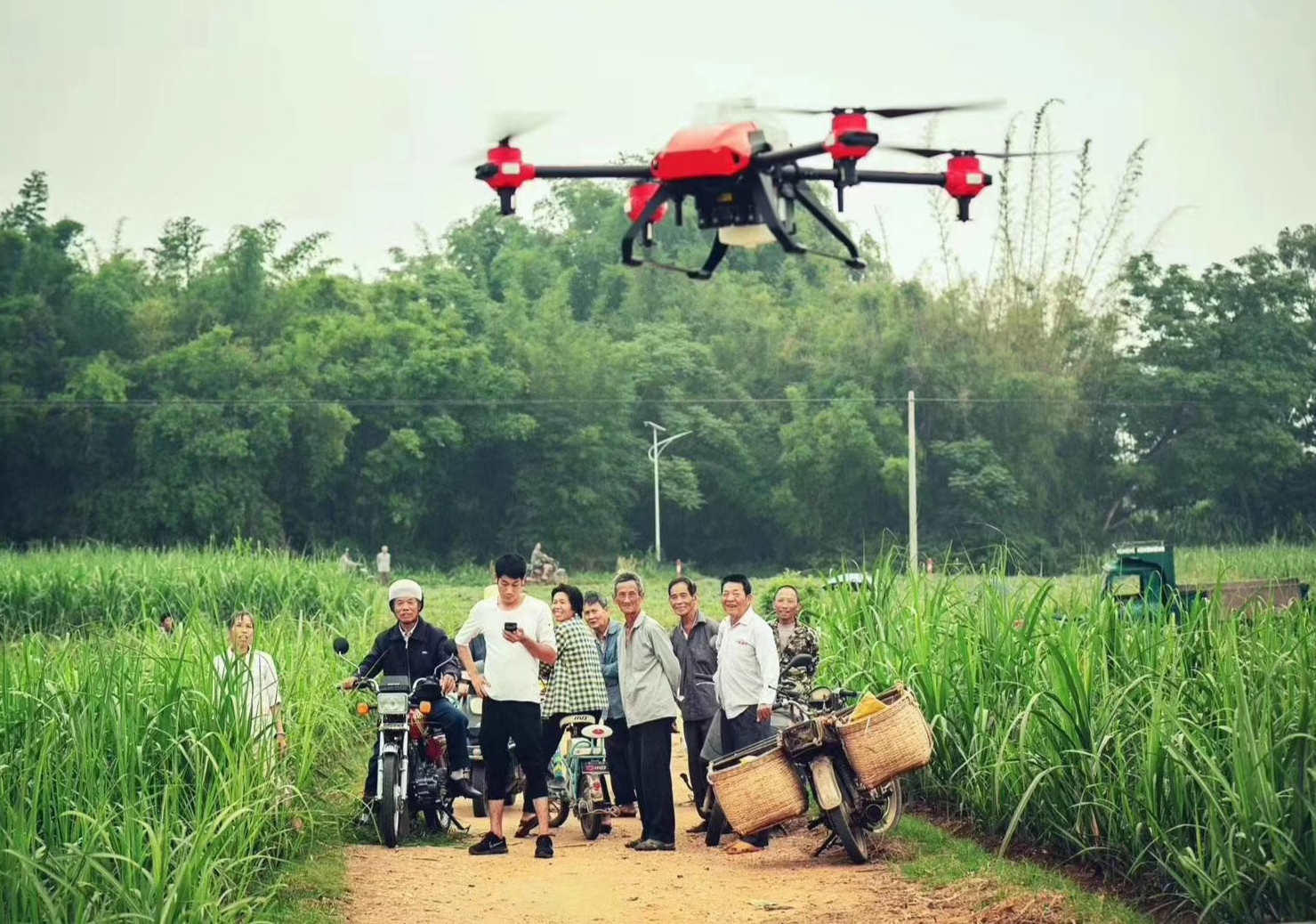 a young man riding the wave of agriculture revolution that starts with a drone