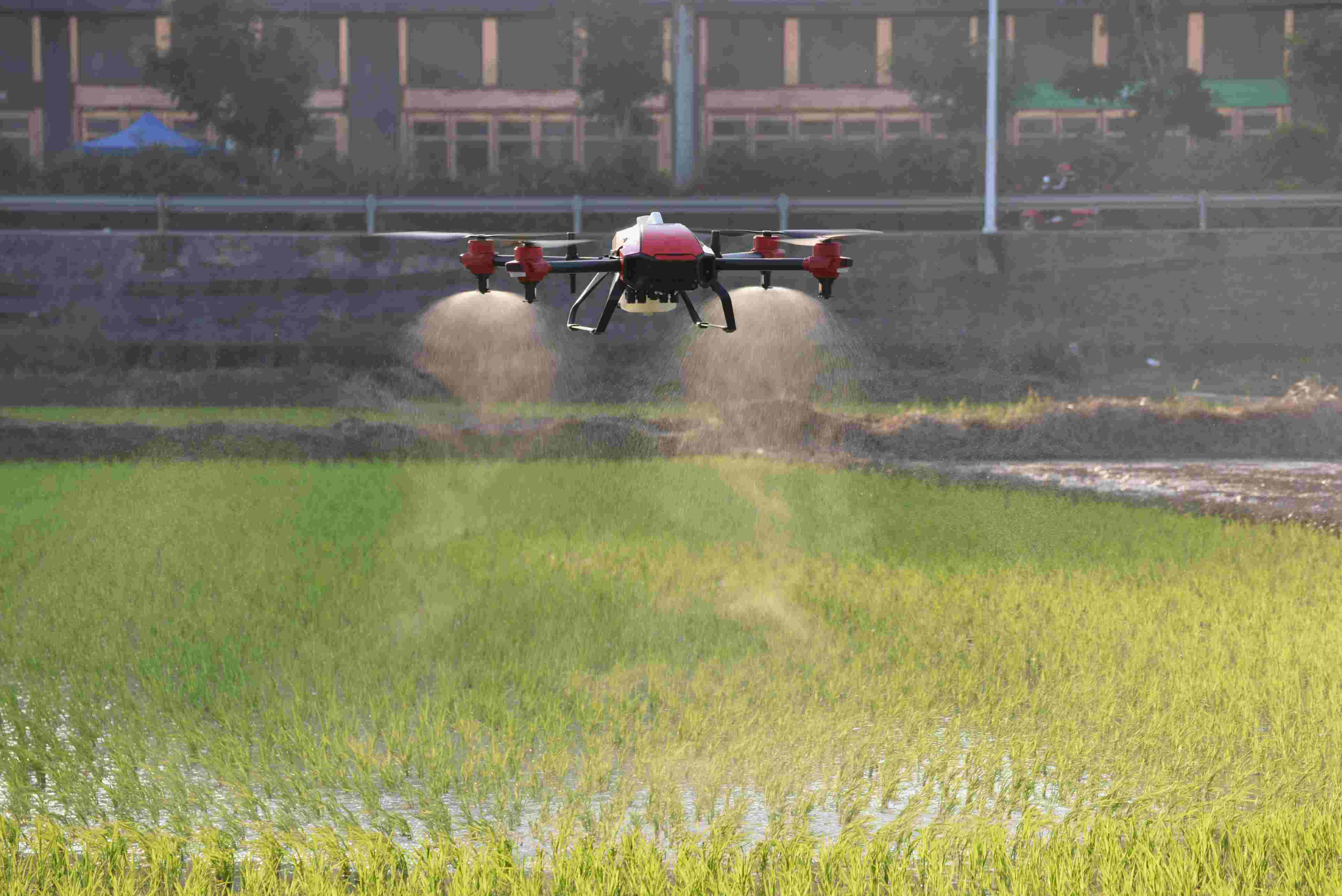 xag drone spraying in the fields