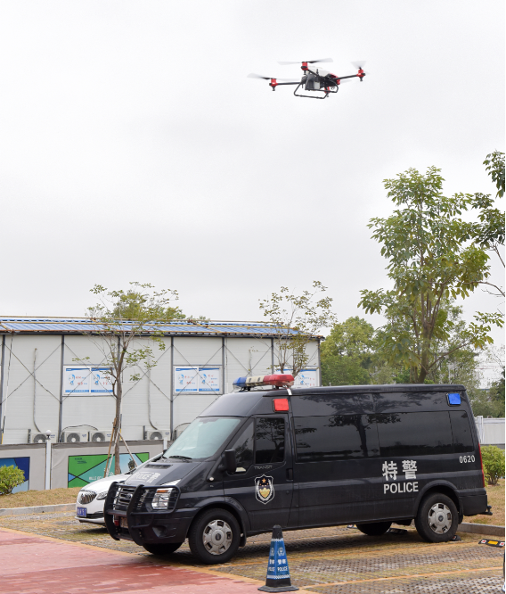 xplanet drone disinfected police car