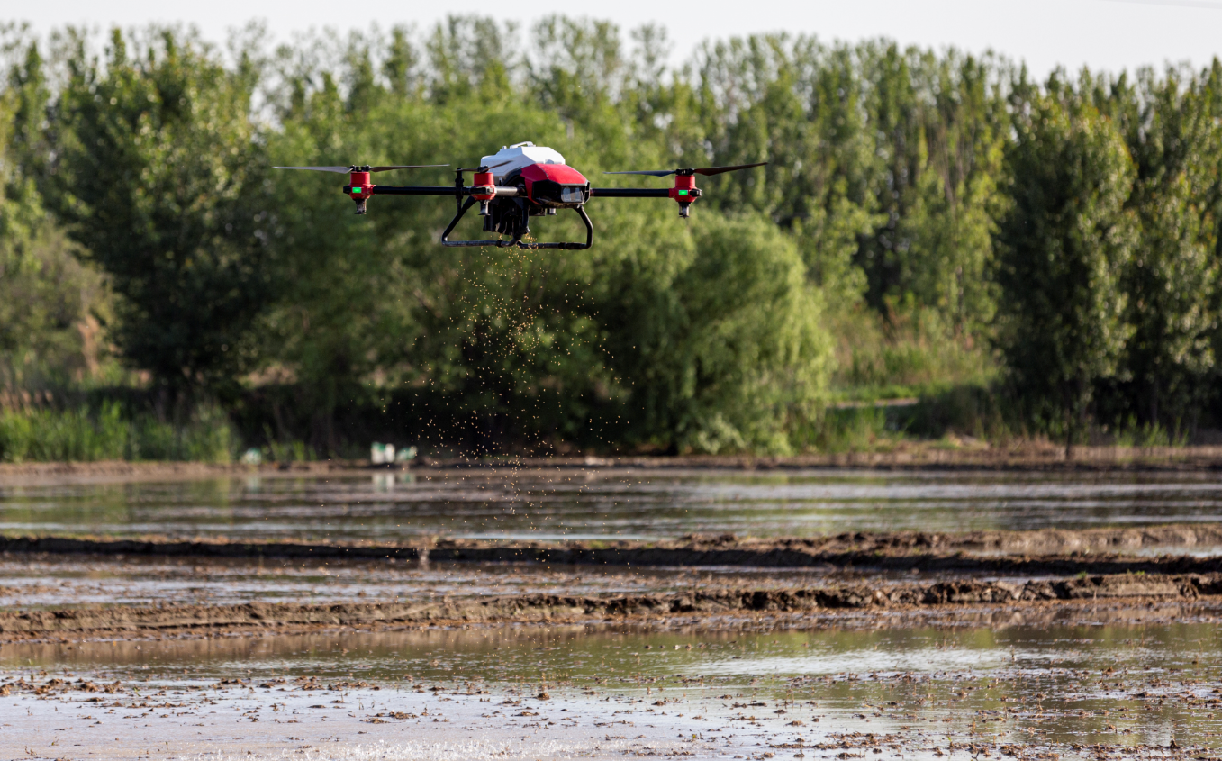 xag agricultural uas spreading rice seeds