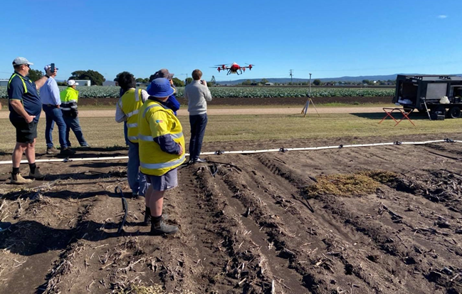 drone spraying demonstration for local farms in lockyer valley, queensland