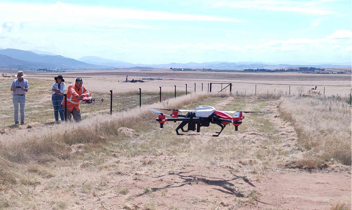 xag agricultural drone on mission of weed control in australia