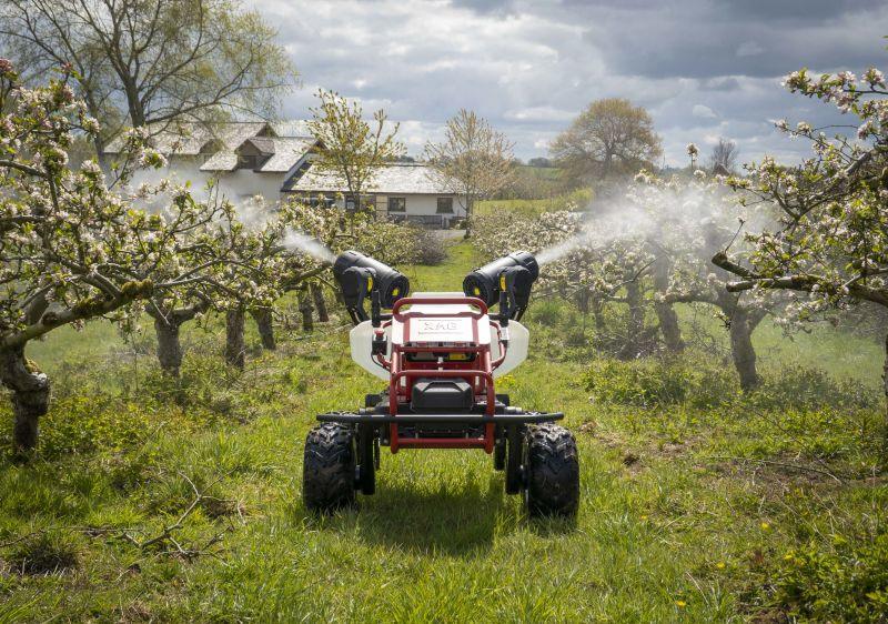 xag r150 unmanned ground vehicle conducted precise sprays for apple trees in the uk