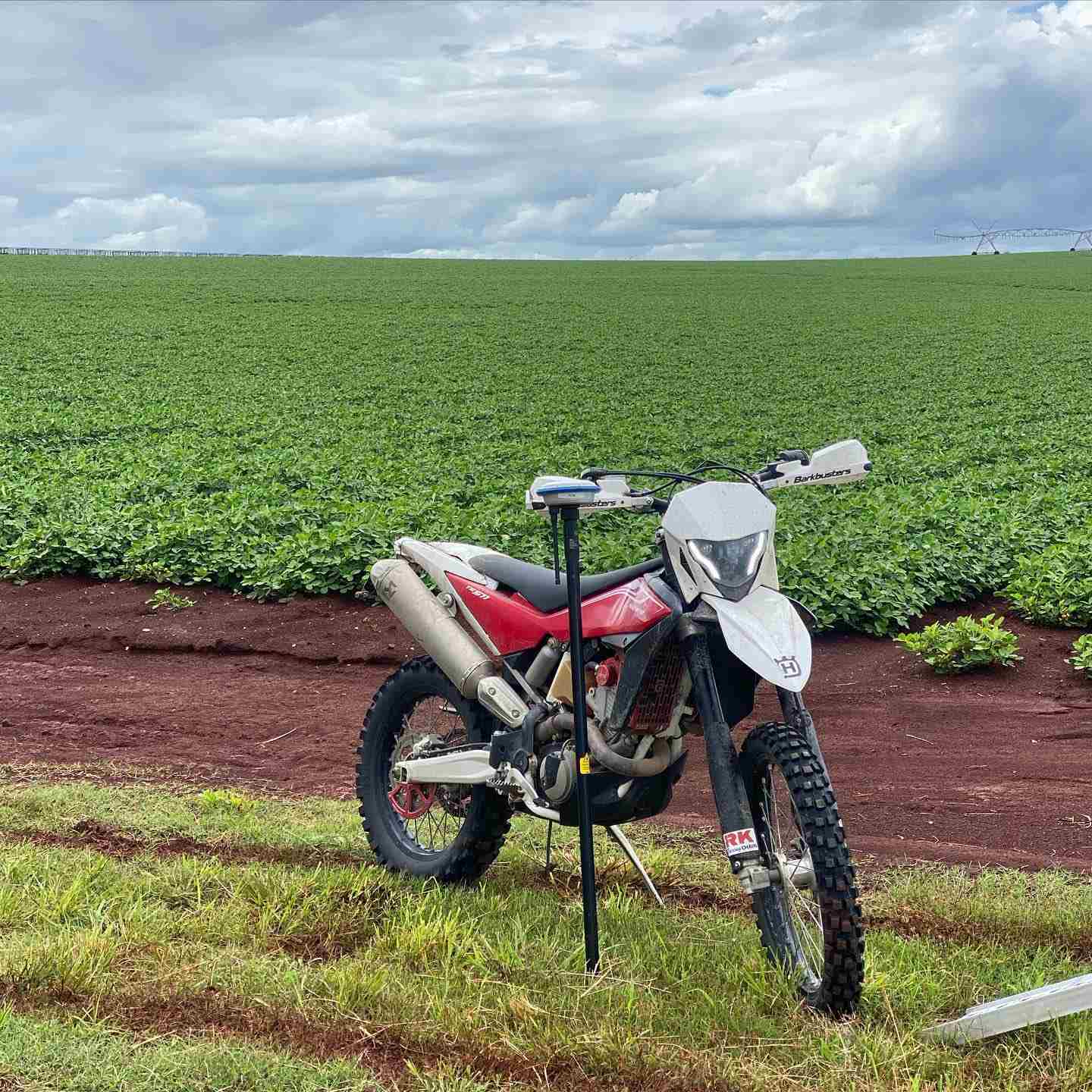 to teach the drone on where to fly autonomously, one of the solutions was a quick run around the motorbike with a portable mapping tool. the service team often maps out the areas before arriving onsite to spray.