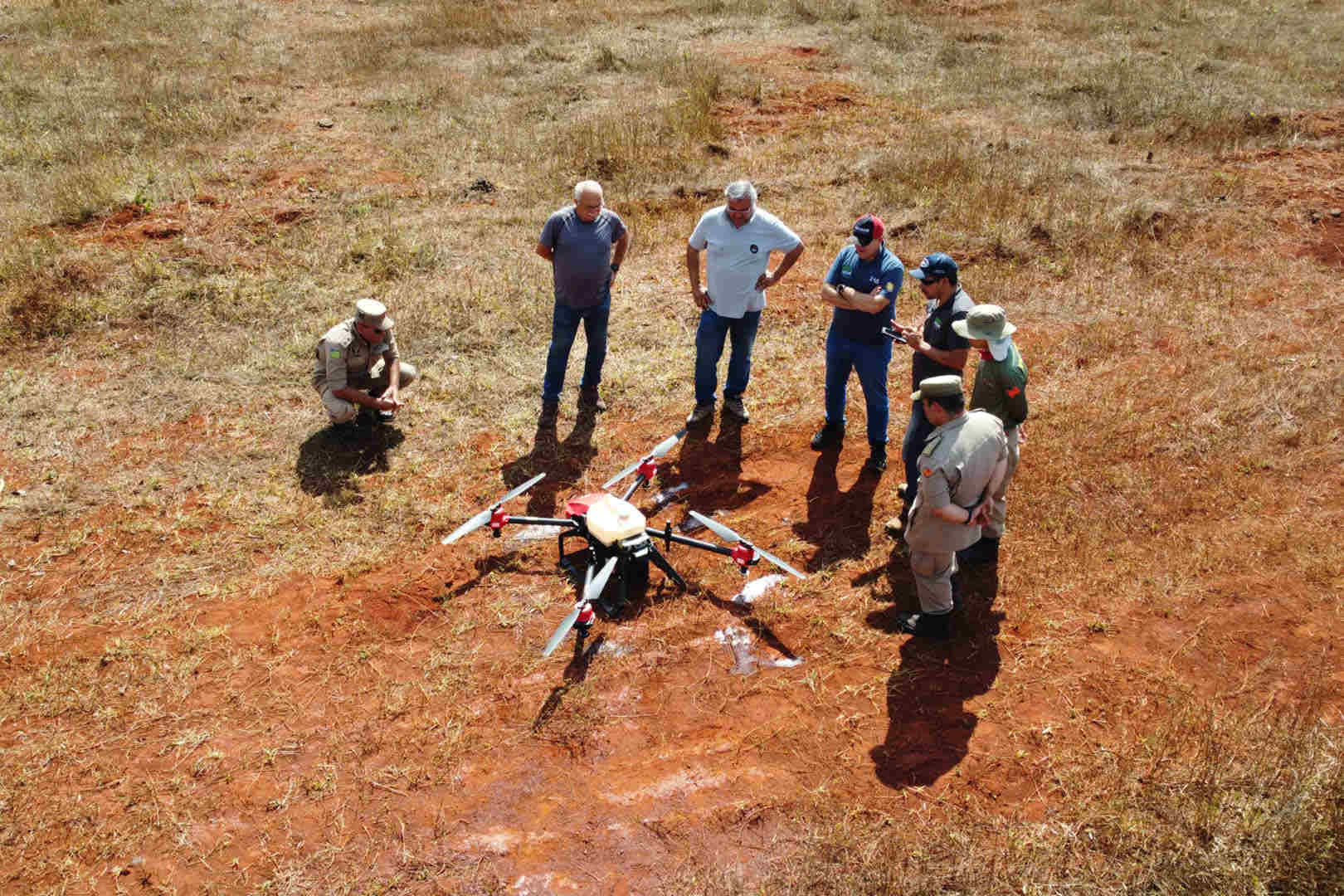 staff from megadrone brasil introduced the use of drone to cbmgo officers